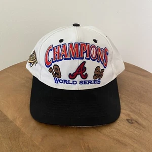 De colección 1995 Atlanta Braves Sombrero Snapback MLB Serie Mundial Campeón Blanco Logo 7 - Imagen 1 de 10