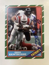 Greg Hawthorne Autographed Custom 1986 Football Card New England Patriots A-357