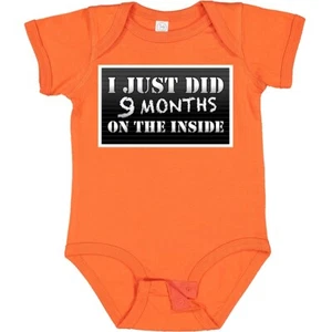 Inktastic 9 Months On The Inside Baby Bodysuit Funny Humor Witty One-piece - Picture 1 of 11