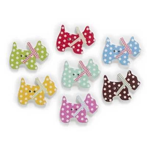 30pcs Cute Dog Wood Buttons for Sewing Scrapbooking Handmade Crafts Decor DIY - Picture 1 of 9