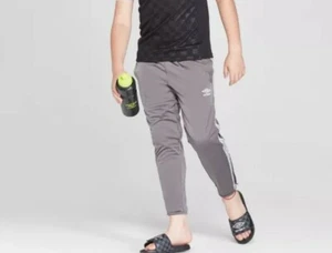 Umbro Boy's Inner Tie Ankle Zip Double Diamond Gray Track Pants Size XL(16/18) - Picture 1 of 12