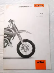 2018 KTM65SX Owner's Manual 65 SX Mini MX Motocross (M4) - Picture 1 of 1