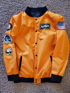 NASA Buzz Aldrin Youth Orange Space Jacket Windbreaker Lightweight Size XL - Picture 1 of 6