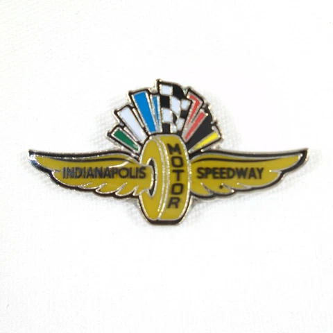 Indianapolis Motor Speedway Wings Wheel & Flags Logo Collector Tie / Lapel Pin Cover