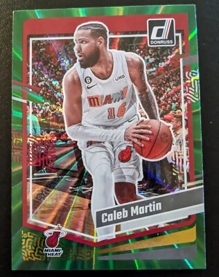 2023-24 Donruss Basketball Caleb Martin Green Holo Laser Parallel #182 Heat - Image 1 of 4