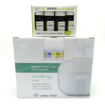Aura Cacia Essential Oil Diffuser Starter Kit, Aromatherapy, Eucalyptus Lavender - Image 1 of 4
