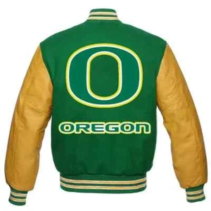 Oregon Ducks Green and Yellow Varsity Letterman Jacket - Picture 1 of 3
