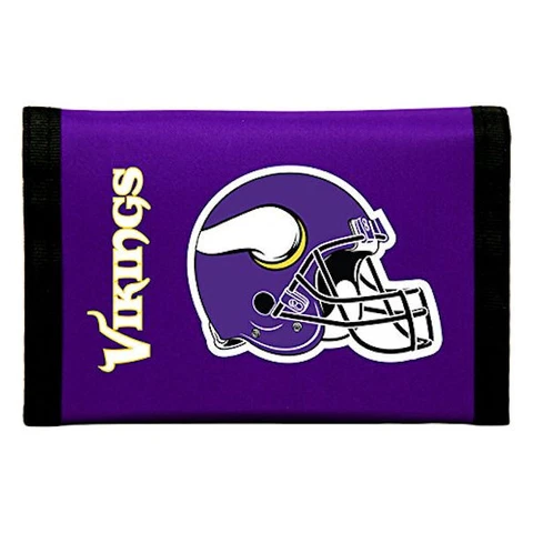 Officially Licensed NFL Minnesota Vikings Nylon Trifold Wallet Cover