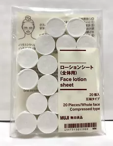 MUJI Face Lotion Sheets / 20 pieces / Compressed Type / Made in Japan - Picture 1 of 2