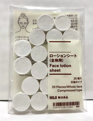 MUJI Face Lotion Sheets / 20 pieces / Compressed Type / Made in Japan - Image 1 of 2