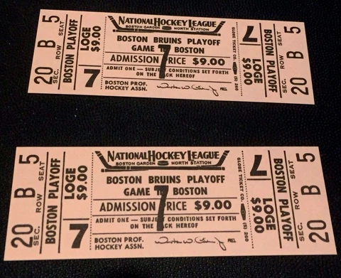 BOBBY ORR Flying Goal LOT of 2 Souvenir TICKET Replicas BRUINS Unique NHL W@W! Cover