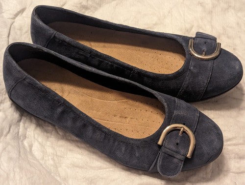 Clarks scarpe comode slip on blu navy non strutturate 7 5 38