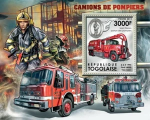 Togo 2011 MNH - Fire Trucks (Ford L8000 Vac-Can). YT 562, Mi 4388/Bl.693 - Picture 1 of 1