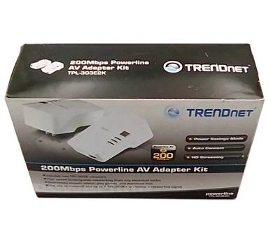 TRENDNet Powerline AV Home Networking Adapter Kit 200Mbps TPL-303E2K - Image 1 of 4