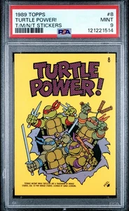 Turtle Power! #8 TMNT Stickers PSA 9 MINT 🐢 (Topps, 1989) - Picture 1 of 2