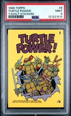 Turtle Power! #8 TMNT Stickers PSA 9 MINT 🐢 (Topps, 1989) - Image 1 of 2