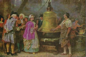 Vintage Postcard, Ferris, The Liberty Bell's First Note, Painting, Art, unused - Picture 1 of 2