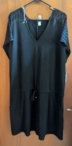 jc penny black Swimsuit Cover Up 2X NEW - Picture 1 of 6