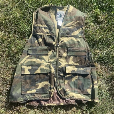 Northwest Territory Mens XXL Camo Hunting Vest Zipper Camouflage Green - Image 1 of 4