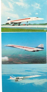 AIR FRANCE CONCORDE (6) POSTCARDS, UNUSED.  messages / INFO   on backside - Picture 1 of 3