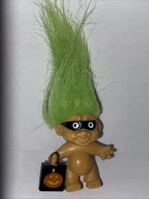 Muñeca Troll Vintage Russ Halloween Trick R Treat Lápiz Topper Pelo Verde  Foto 1 de 4