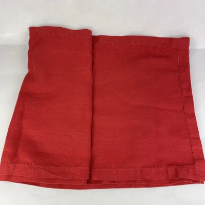 Pottery Barn 100% Linen Red Table Runner - Image 1 of 4