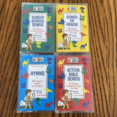 Cedarmont Kids 4 Cassette Lot Christian Worship Songs Hymns Praise Bible Sunday - Image 1 of 4