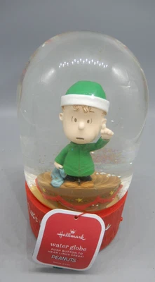 Hallmark Peanuts LINUS tall speaking snow water globe Christmas $49 New no box - Image 1 of 4