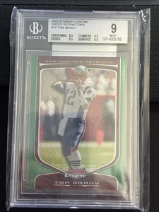 2009 Bowman Chrome Tom Brady green Refractor /99 super rare BGS 9 - Bild 1 von 2