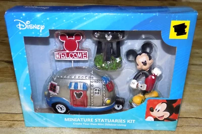 NEW IN BOX! Disney Mickey Mouse Camping Miniature Fairy Garden Statuaries Kit! - Image 1 of 4
