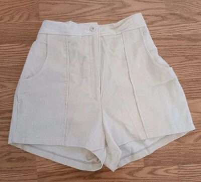 VTG 1970s Corduroy Shorts Box Car Skate Beach Beige 24" Elastic Waist 13/14 NWT - Image 1 of 4