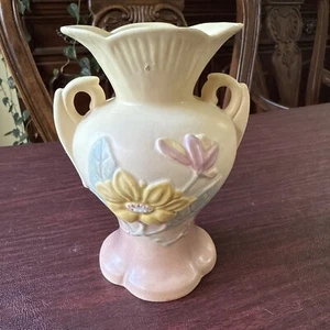 Vintage Hull Pottery 1943 Vase 4-6 1/4, Camellia Open Rose, Minor Blemish, Nice! - Picture 1 of 10