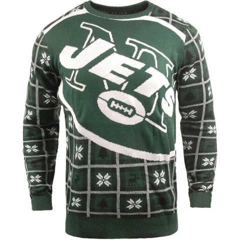 NFL Ugly New York Jets Sweater Jumper Christmas Style Big Logo 2018 Christmas Cover