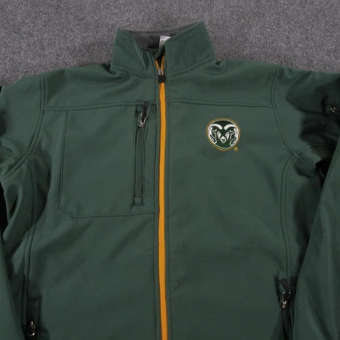 Colorado Rams KA Jacket Mens Medium Green Logo Full Zip Fleece Lined Pockets Cover