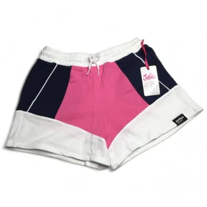 Justice Sport Girls Shorts Pink Navy White Size 16/18 XL Drawstring Pockets NWT - Picture 1 of 2