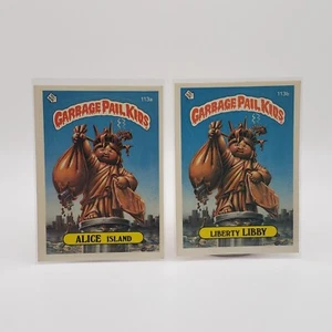 Garbage Pail Kids TOPPS 1986 GPK #113 A & B ALICE Island & Liberty LIBBY - Picture 1 of 10