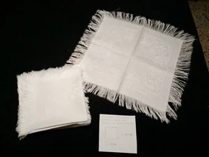 6 tovaglioli cotone damascato con frange 30.5x30.5  B13 (4) napkins serviettes ° - Imagen 1 de 6