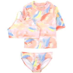 Carter's Baby Girl 24 Mos Swimsuit Set 3pc Rash Guard Bikini Pastel NWT - Picture 1 of 3
