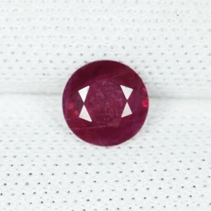 0.54Cts Fine Luster "Certif GCI" Natural Ruby From Burma 5mm Round Cut....!!!! - Picture 1 of 3