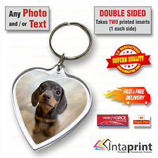 Personalised Keychain Acrylic Heart Keyring Pet Birthday Family Custom Photo