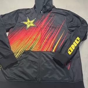Sudadera con Capucha Rockstar Energy Drink Cremallera Completa XL Negra Motocross Carreras AOP - Imagen 1 de 16