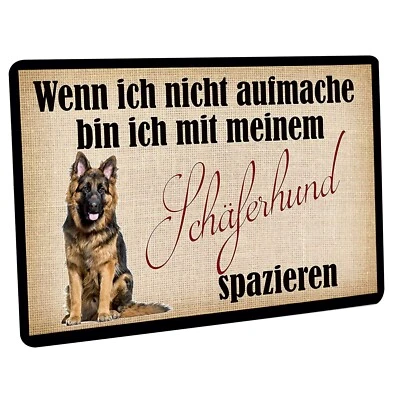 Fussmatte " Wenn ich nicht aufmache bin ich mit meinem Schäferhund spazieren "  - Bild 1 von 4