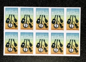 2024USA Forever Bluegrass - Block of 10 From Sheet mint postage music guitar - Picture 1 of 1