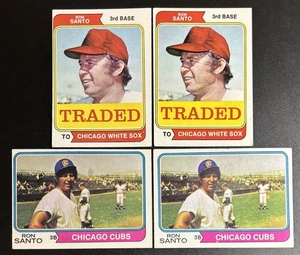 (4) KARTEN LOT Ron Santo 1974-1975 Topps Baseball Chicago White Sox EXMT + HOF!! - Bild 1 von 2
