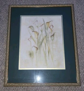 Vintage Cheri  Blum Framed Lilies Print Wall Decor 18x15 Inch Classic Look - Picture 1 of 7