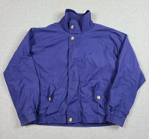 Eddie Bauer giacca intera uomo M blu navy fodera a quadri full zip bomber Harrington - Foto 1 di 11