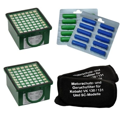 2 Hepafilter + 2 Geruchsfilter + 20 Duft geeignet für Vorwerk Kobold VK 130 131 - Bild 1 von 4