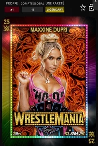 WWE Topps SLAM Maxxine Dupri Wrestlemania 25 Limited Orange Base 25CC - Photo 1 sur 1