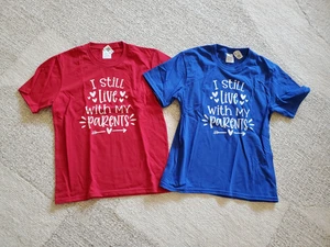 Lot of 2 " Still Live With My Parents" Kids Youth T-Shirt Tee size M - Picture 1 of 3