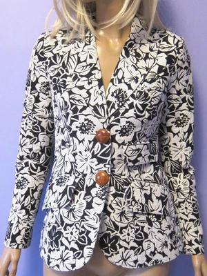 Chaqueta Blazer SMYTHE Blanco y Negro Floral Algodón 4 Foto 1 de 4